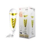 PRETTYLOVE MASTURBADOR SALLY BLANCO Y DORADO VAGINA