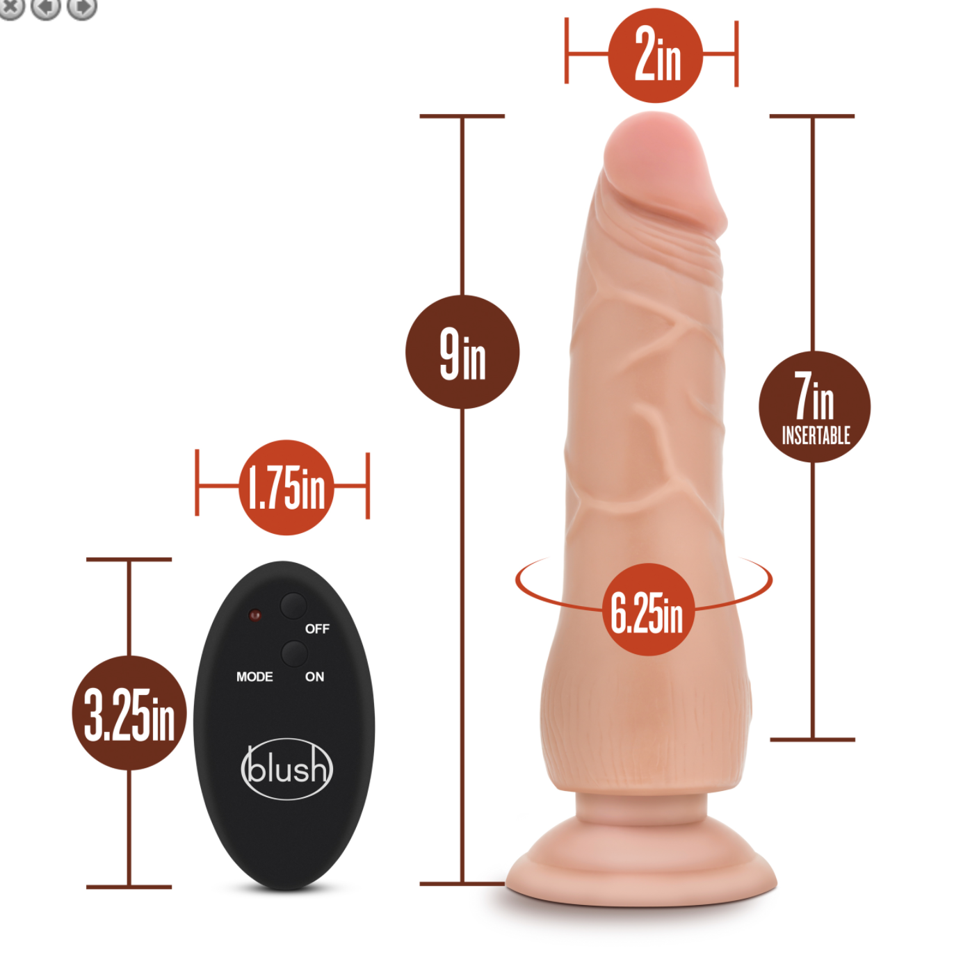 Dr. Skin Dildo con control remoto 9 pulgadas - Imagen 3