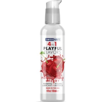 Swiss Navy 4-in-1 Playful Flavors - Pop'n Wild Cherry - 4 Fl. Oz.