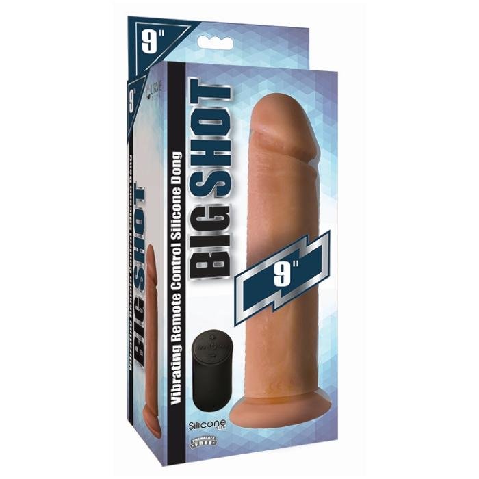 DILDO DE SILICONA VIBRANTE INALAMBRICO BIG SHOT 9″