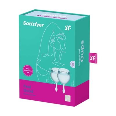 SATISFYER FEEL GOOD COPA MENSTRUAL AZUL OSCURO PAQUETE DE 2