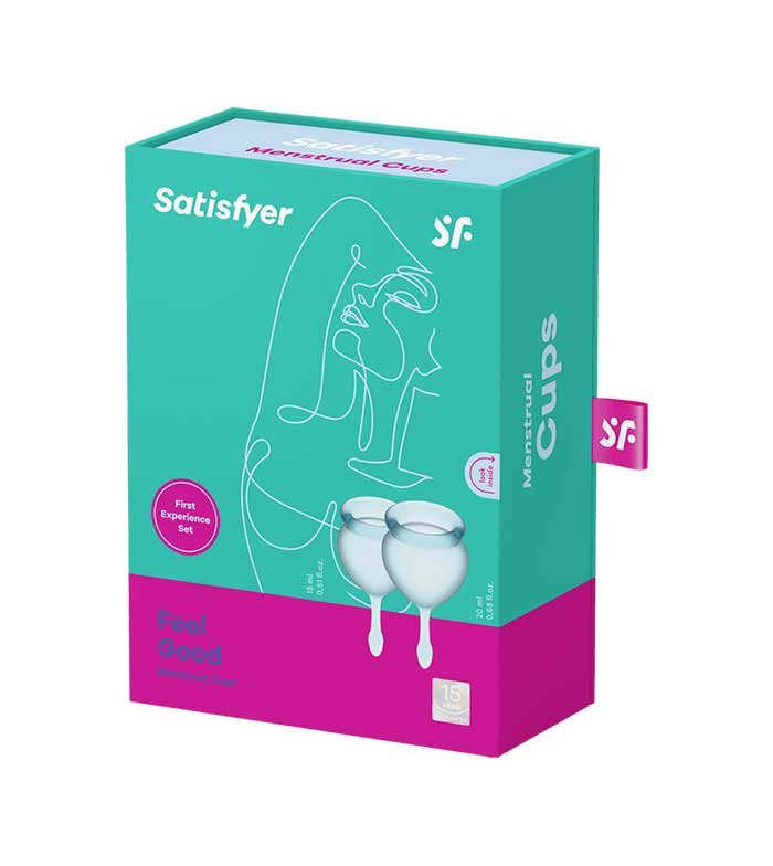 SATISFYER FEEL GOOD COPA MENSTRUAL AZUL OSCURO PAQUETE DE 2