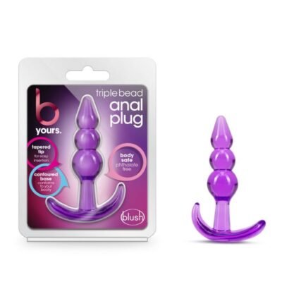 B Yours - Triple Bead Anal Plug - Purple