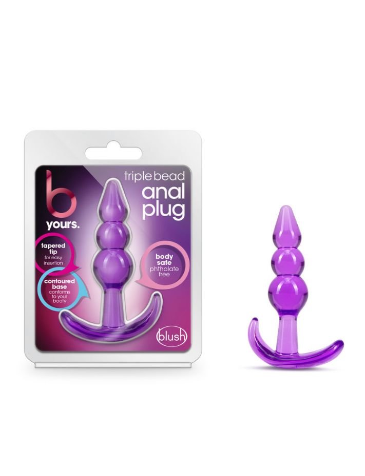 B Yours - Triple Bead Anal Plug - Purple