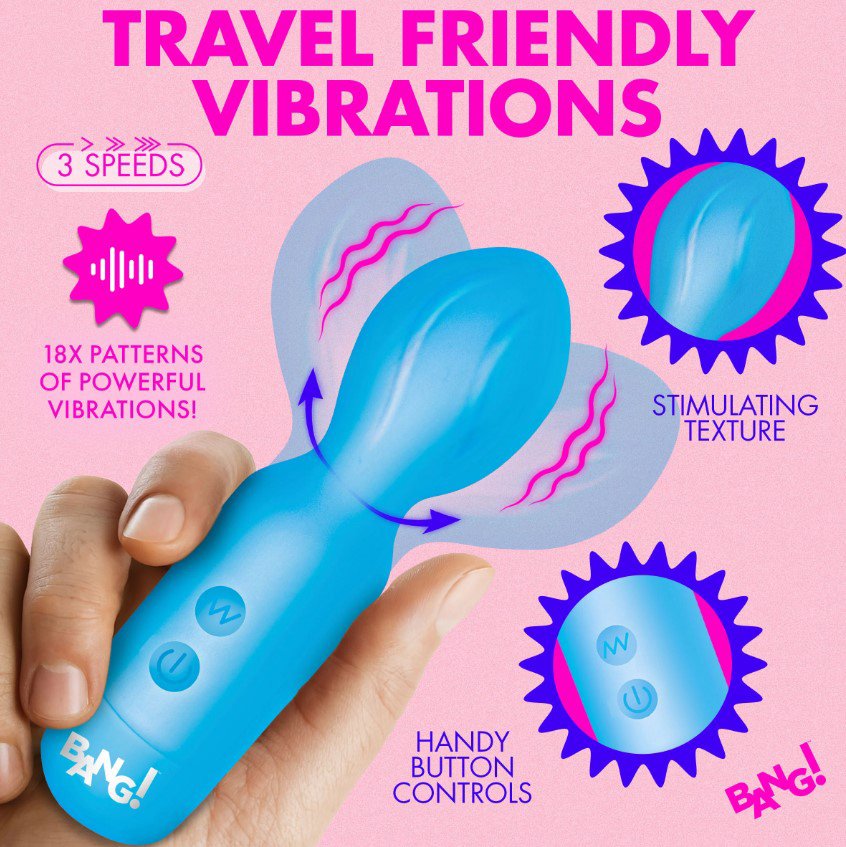 18x Vibrating Silicone Mini Wand - Blue - Imagen 2