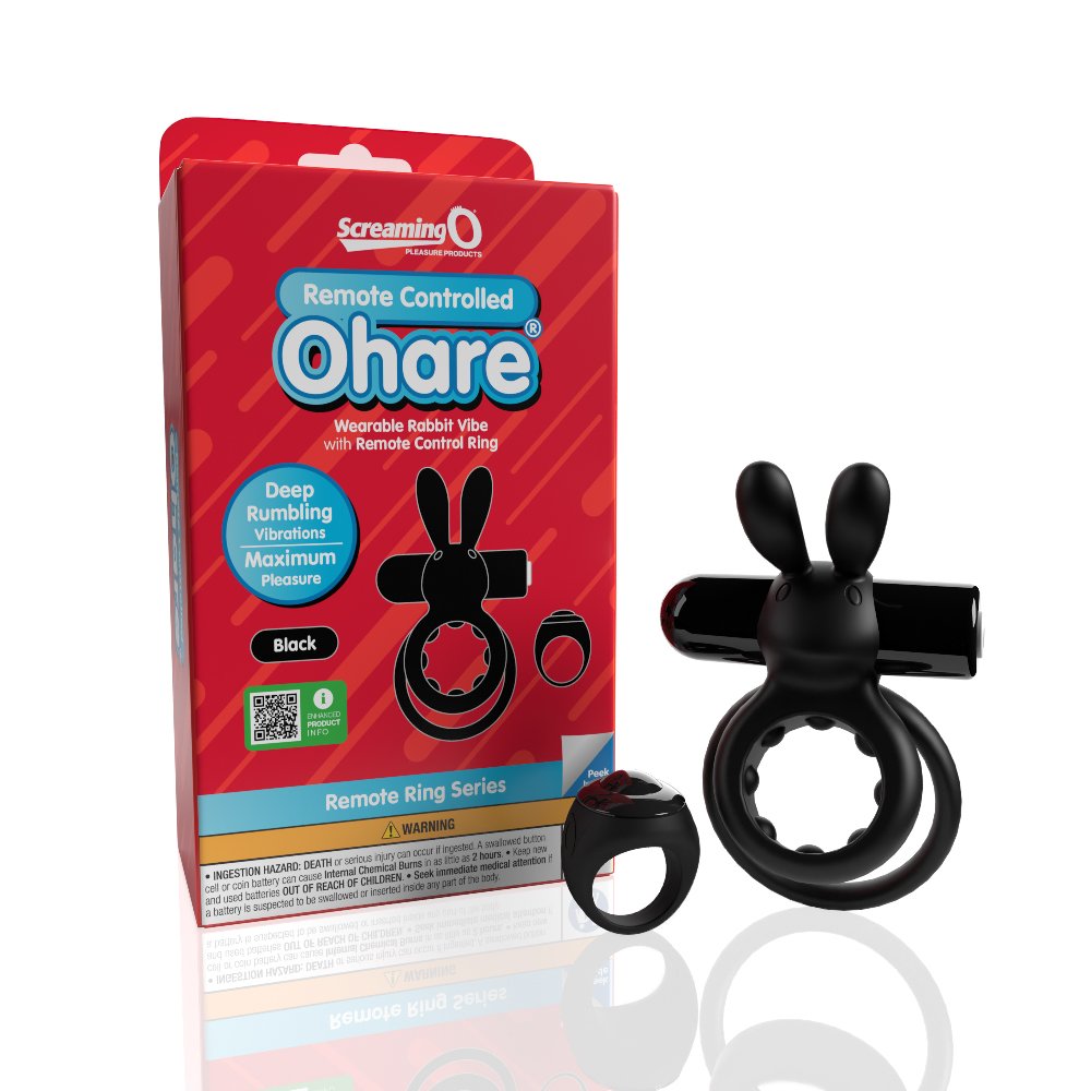 Screaming O Remote Controlled Ohare Vibrating Ring - Black - Imagen 3