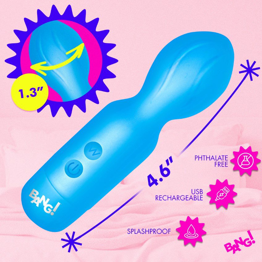 18x Vibrating Silicone Mini Wand - Blue - Imagen 4