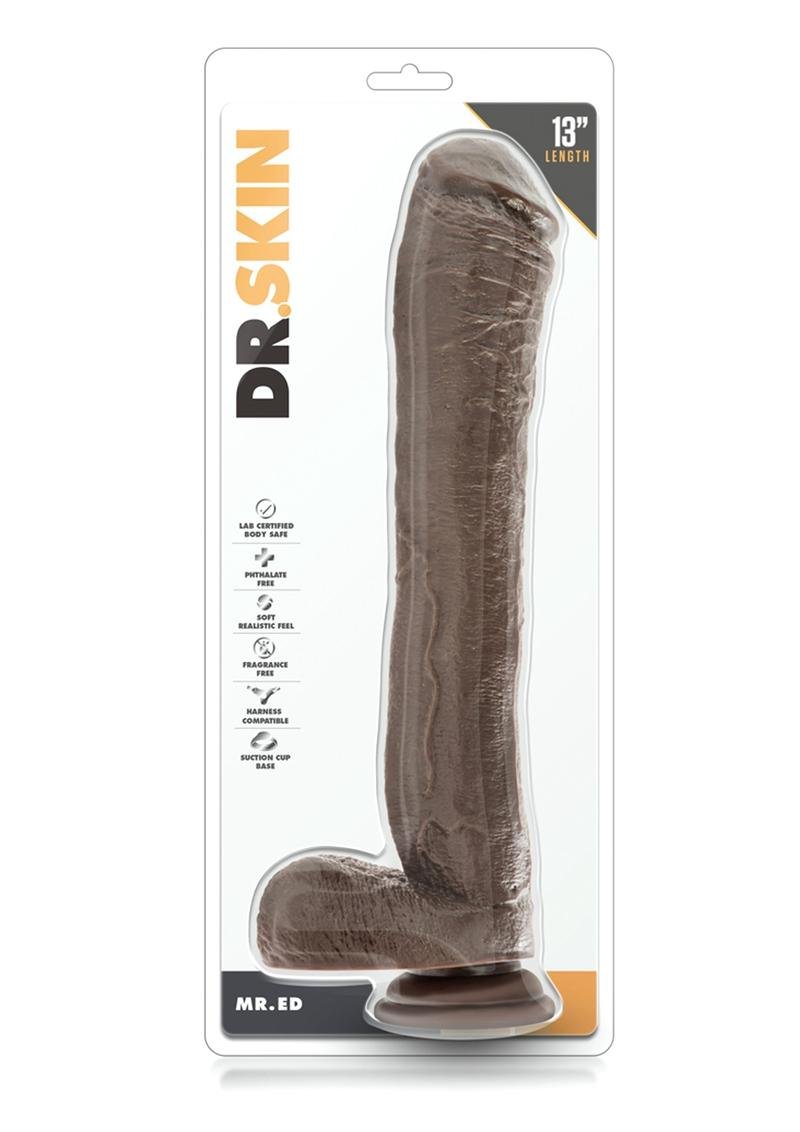 Blush Dr. Skin Mr. Ed Dildo Hiperrealista de 13" - Chocolate