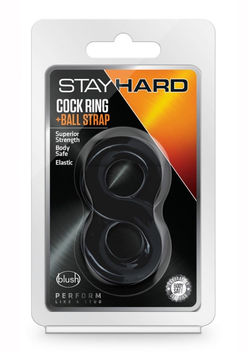 Anillo peneano Blush Novelties - Stay Hard Cock Ring and Ball Strap - Black