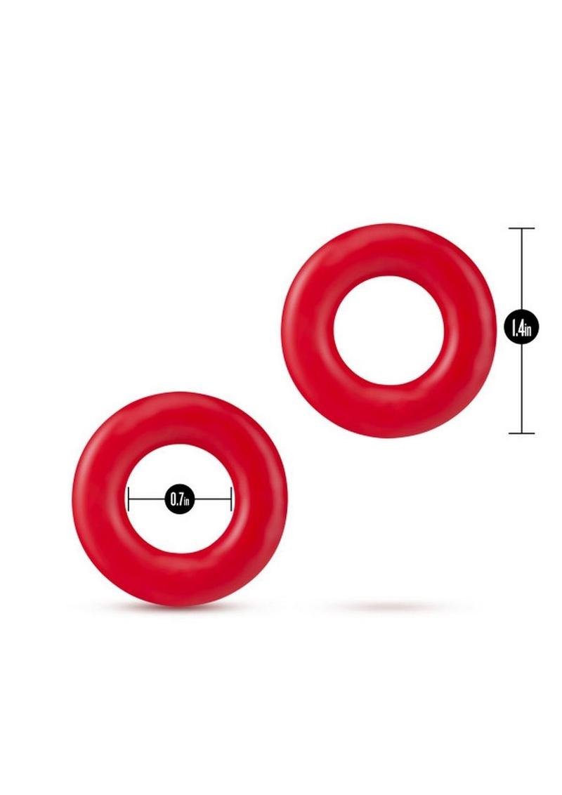 Stay Hard Donut Cock Rings (2 Pack) - Red - Imagen 2
