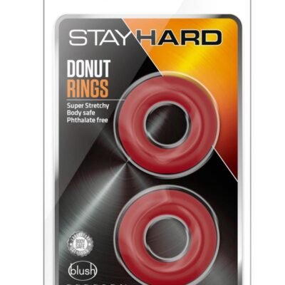 Stay Hard Donut Cock Rings (2 Pack) - Red