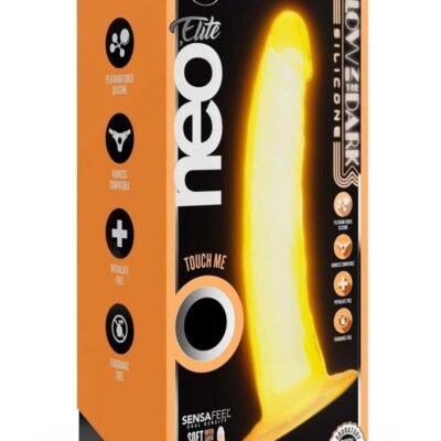 Neo Elite Glow in the Dark Dildo 7.5in - Orange