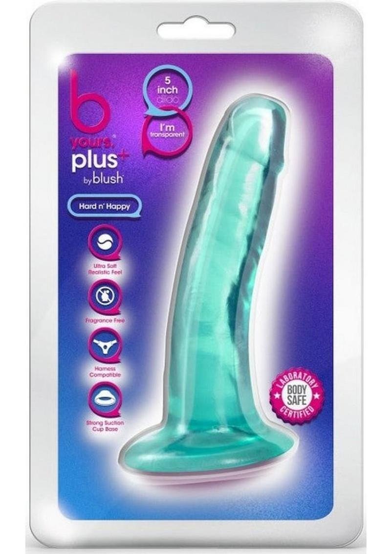 B Yours Plus Hard n' Happy Dildo 5in - Teal