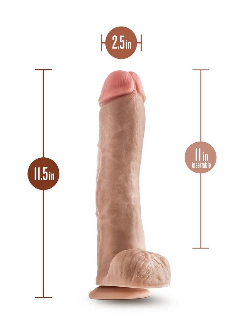 Dr. Skin Silver Collection Mr. Savage Dildo con testÃculos y base con ventosa 11.5in - Vanilla - Imagen 2