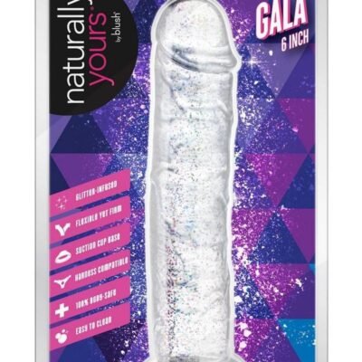 Naturally Yours Gala Dildo 6in - Sparkling Clear