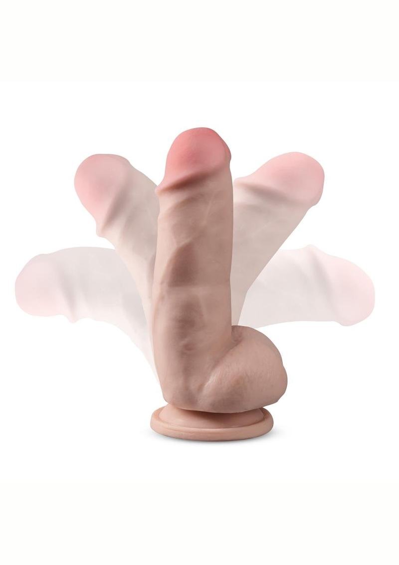 Dr. Skin Plus Gold Collection Girthy Posable Dildo con testiculos y base con ventosa 7in - Vanilla - Imagen 2