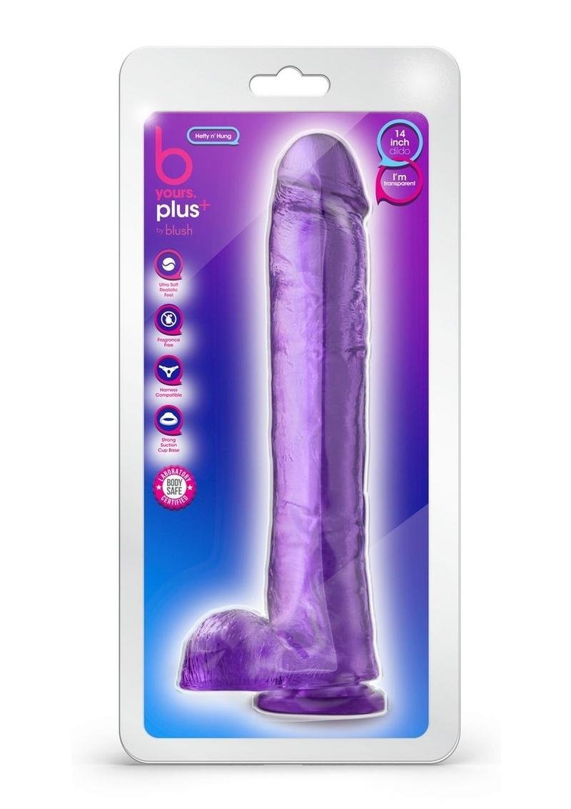 B Yours Plus Hefty N' Hung Dildo base con ventosa - Purple