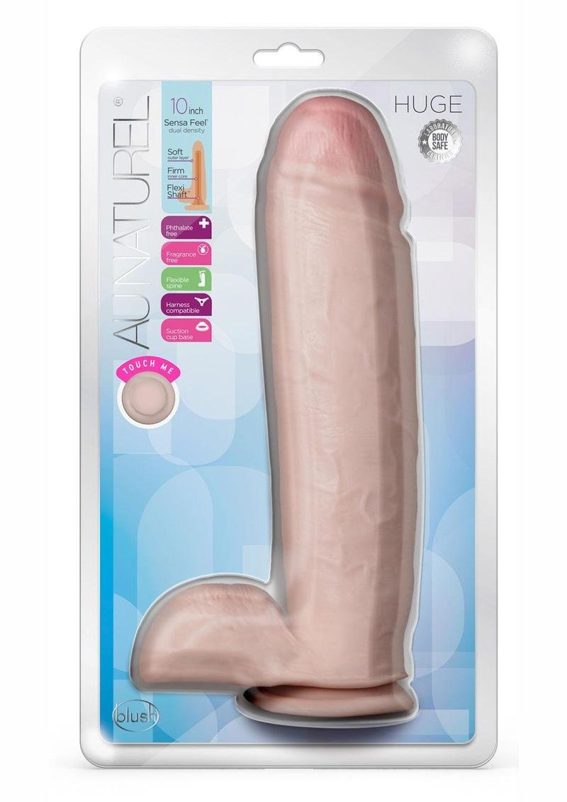 Au Naturel Huge Sensa Feel Dildo base con ventosa 10in - Vanilla - Imagen 2