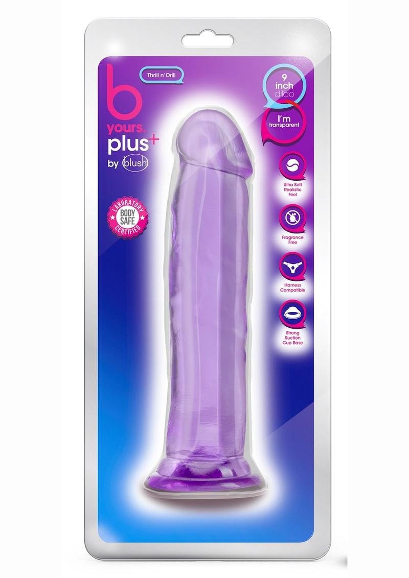 B Yours Plus Thrill n' Drill dildo 9in - Purple