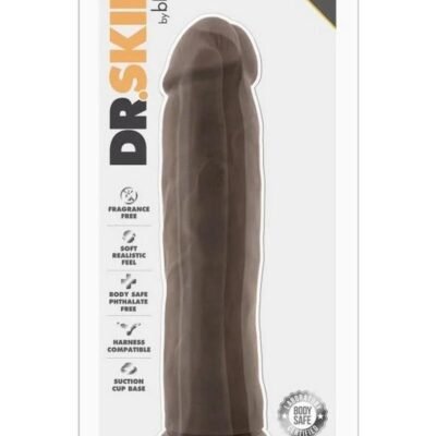 Dr. Skin Silver Collection Dildo 9in - Chocolate