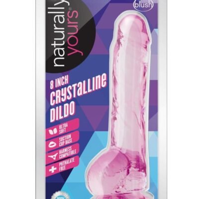 Naturally Yours Crystalline Dildo 8in - Rose