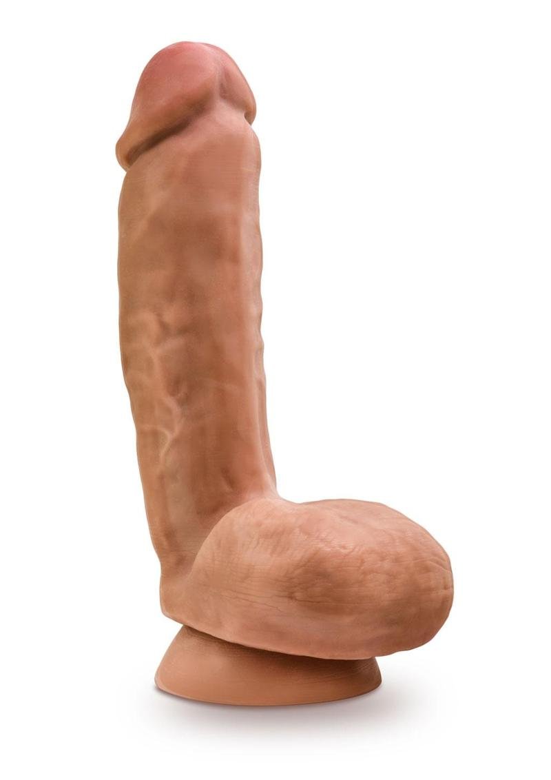 Dr. Skin Glide Gold Collection Auto lubricado Dildo con testÃculos 8.5in - Caramel - Imagen 2