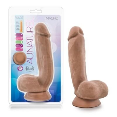 Au Naturel Macho Dildo realistico 8.75in - Caramel