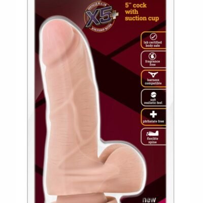 Dildo Blush Novelties - X5 Plus Cock Dildo with Balls 5in - Vanilla