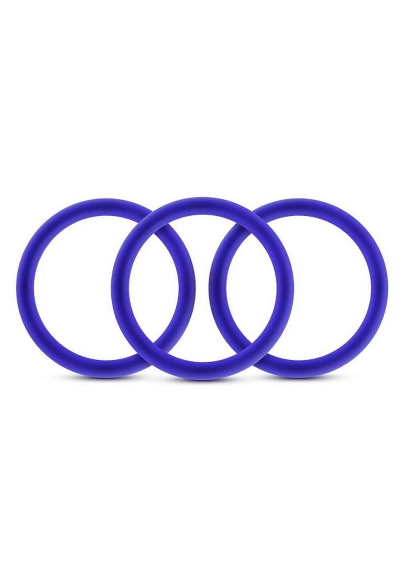 Performance VS1 Pure Silicone Cock Rings (3 Pack) Indigo - Imagen 3