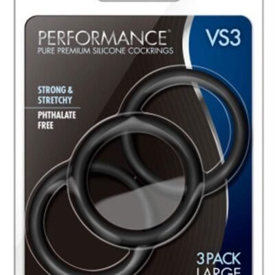 Performance VS3 Pure  Silicone Cock Rings (3 Pack) Black