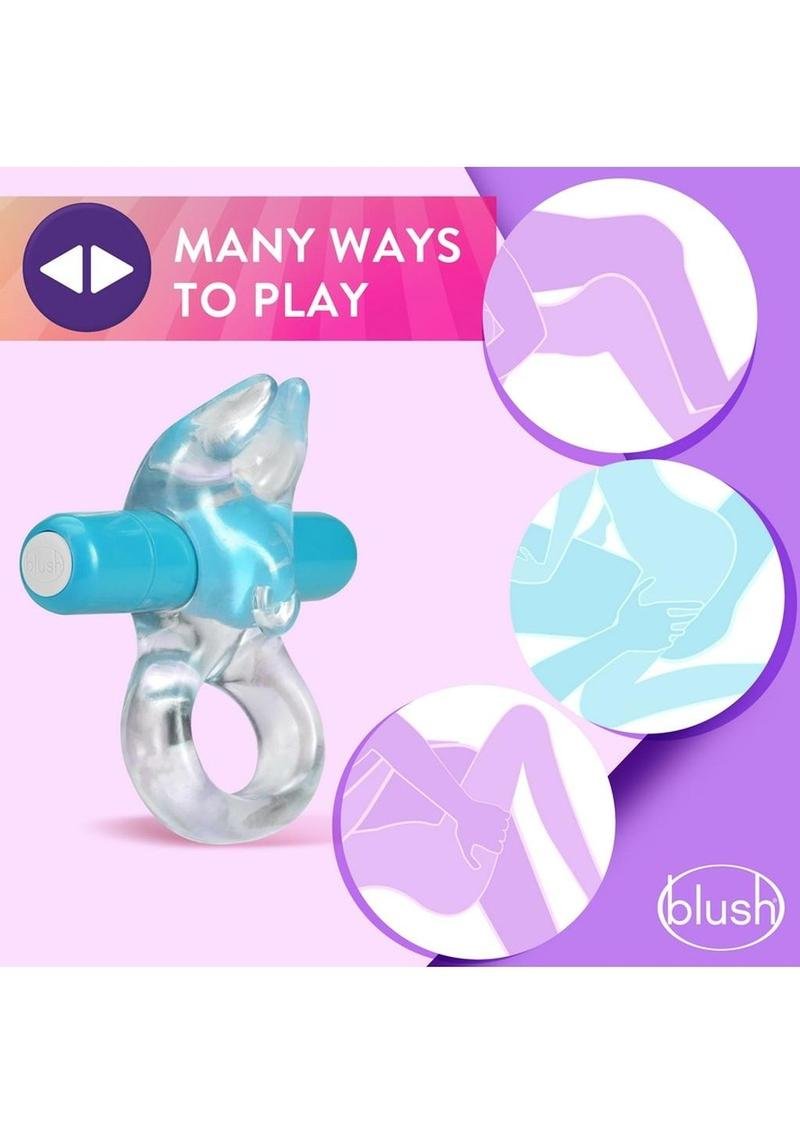 Play with Me Bull Vibrating Cock Ring - Blue - Imagen 3
