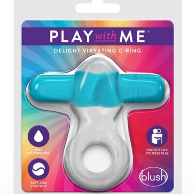 Play with Me Delight Vibrating Cock Ring - Blue