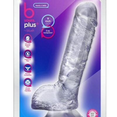 B Yours Plus Hearty N' Hefty Dildo base con ventosa - Clear