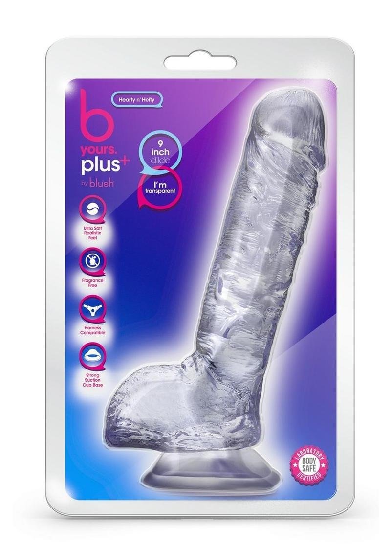 B Yours Plus Hearty N' Hefty Dildo base con ventosa - Clear