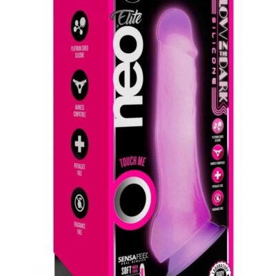 Dildo Blush Novelties - Neo Elite Glow in the Dark Dildo with Balls 7.5in - Pink