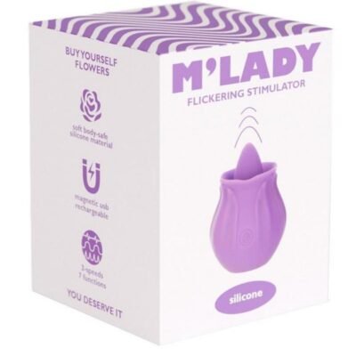 M’Lady Flickering Tongue and Vibrating Silicone Recargable Clitoral Estimulador - Purple