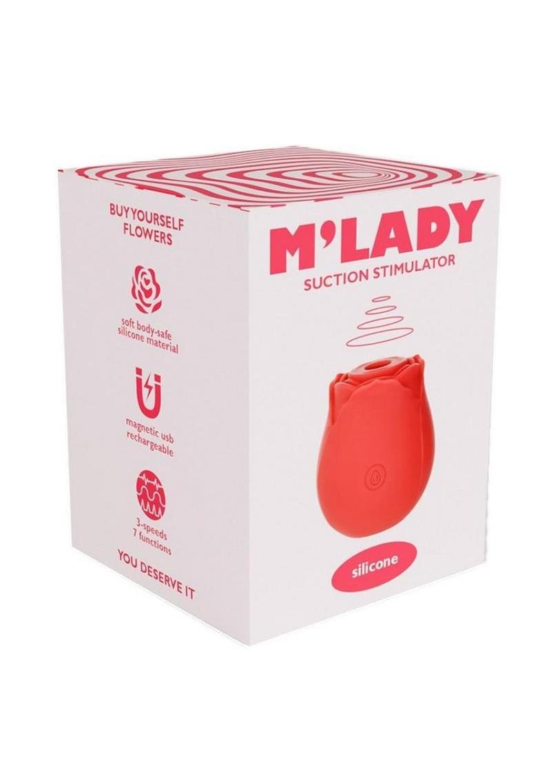 M’Lady Rose Silicone Recargable Clitoral suction Estimulador - Red
