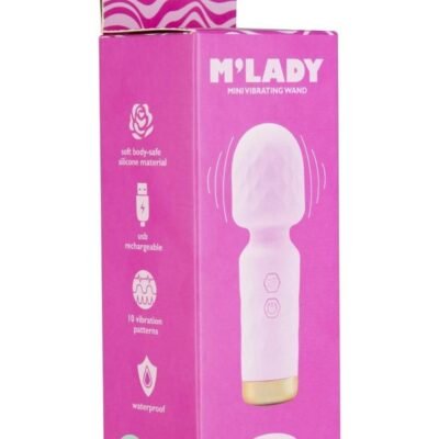 M'Lady Rechargeable Silicone Mini Vibrating Wand - Pink