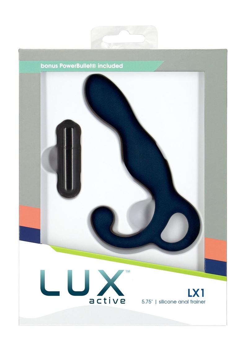 LUX Active LX1 Rechargeable Silicone Anal Trainer with Bullet - Navy