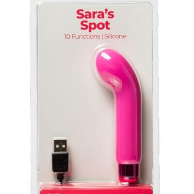 PowerBullet Sara's Spot 10 Function Recargable Silicone Vibrador Bullet - Pink