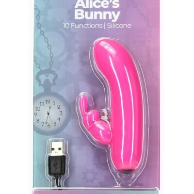 PowerBullet Alice's Bunny Recargable Silicone Rabbit vibrador - Pink