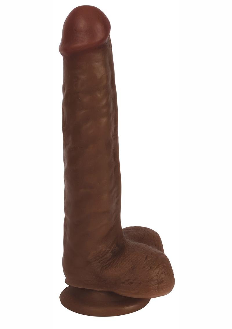 Thinz Slim Dong dildo con testiculos 8in - Chocolate - Imagen 2