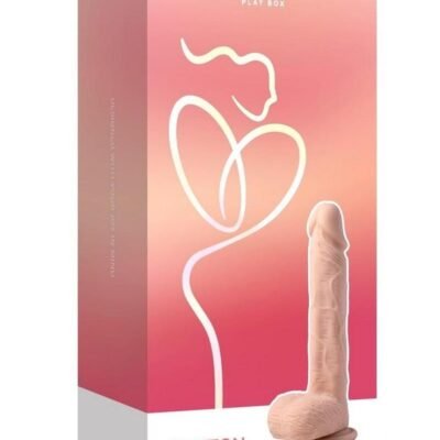 Paxton App Control Realistic Thrusting Penetrator Recargable Silicone Dildo realistico 7.5In - Caramel