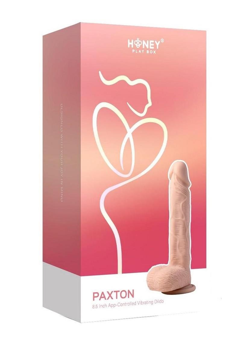 Paxton App Control Realistic Thrusting Penetrator Recargable Silicone Dildo realistico 7.5In - Caramel