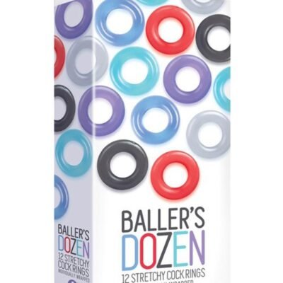 The 9's - Baller's Dozen 12 Piece Cock Ring Set - Assorted Colors