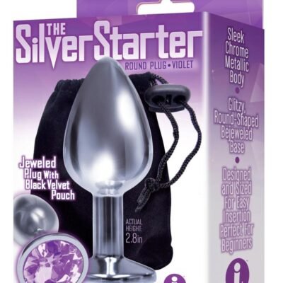 Plug anal Icon Brands - The 9's - The Silver Starter Bejeweled Stainless Steel Plug - Violet