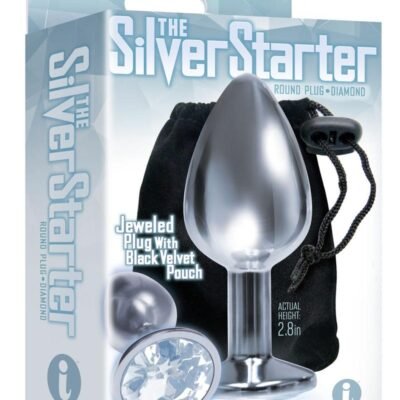 Plug anal Icon Brands - The 9's - The Silver Starter Bejeweled Stainless Steel Plug - Diamond
