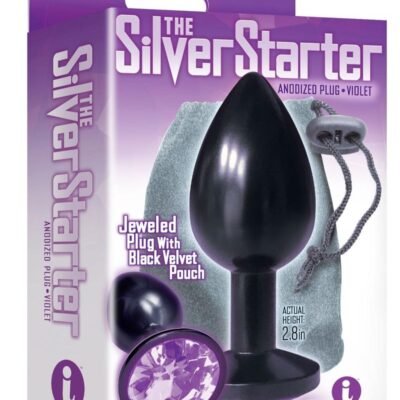 Plug anal Icon Brands - The 9's - The Silver Starter Bejeweled Annodized Stainless Steel Plug - Violet