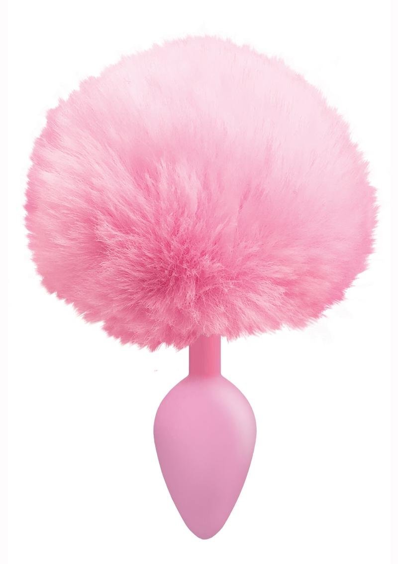 Plug anal Icon Brands - The 9's - Cottontails Silicone Bunny Tail Butt Plug - Pink - Imagen 2