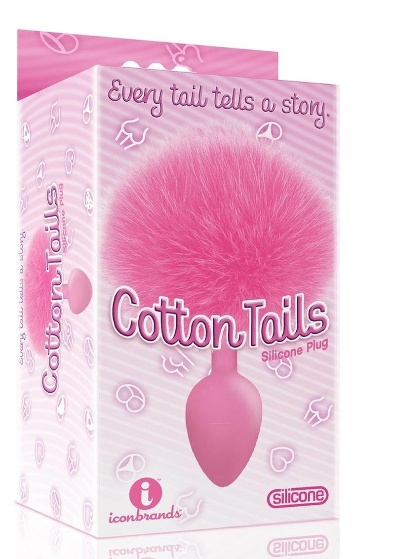 Plug anal Icon Brands - The 9's - Cottontails Silicone Bunny Tail Butt Plug - Pink